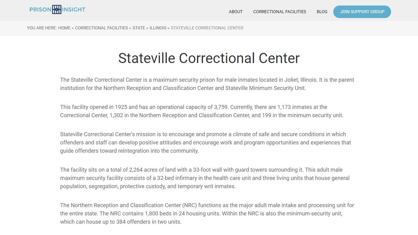 Stateville Correctional Center - Prison Insight